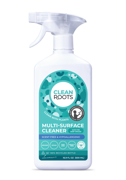 Clean Roots Multi-Surface Cleaner for Baby-Friendly Spaces | Scent-Free & Hypoallergenic