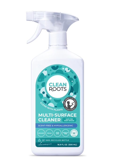 Clean Roots Multi-Surface Cleaner for Baby-Friendly Spaces | Scent-Free & Hypoallergenic