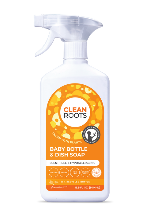 Clean Roots Baby Bottle & Dish Soap | Scent-Free & Hypoallergenic