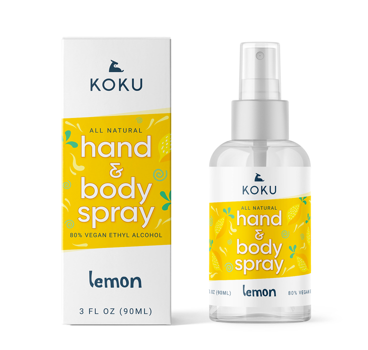 Variety Pack 4 - Koku Citrus Hand & Body  Spray Set of 3 Scents  |  Lemon-Lime-Mandarin Orange |  6 x 3 fl oz | 6x ECO PACK