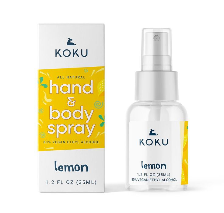 Variety Pack 7 | Koku Citrus Hand & Body Spray Set of 3 Scents  |  Lemon-Lime-Mandarin Orange |  24 x 1.2 fl oz | 24x FAMILY PACK