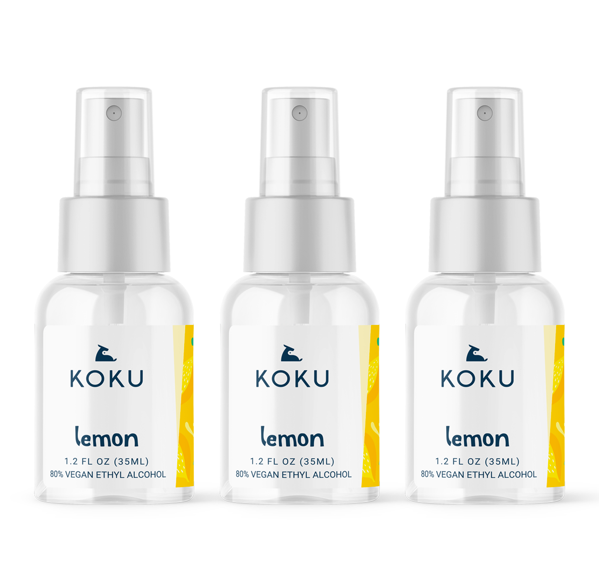 Lemon Set 1 | Koku Pack of 3 Lemon Hand & Body Spray 3x1.2 fl oz | 3x MINI LEMON PACK