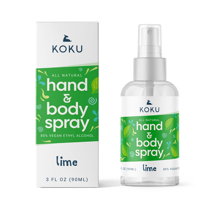 Variety Pack 4 - Koku Citrus Hand & Body  Spray Set of 3 Scents  |  Lemon-Lime-Mandarin Orange |  6 x 3 fl oz | 6x ECO PACK