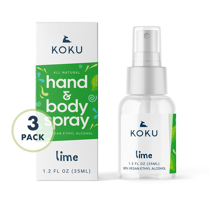 Lime Set 1 | Koku Pack of 3 Lime Hand & Body Spray 3x1.2 fl oz | 3x MINI LIME PACK