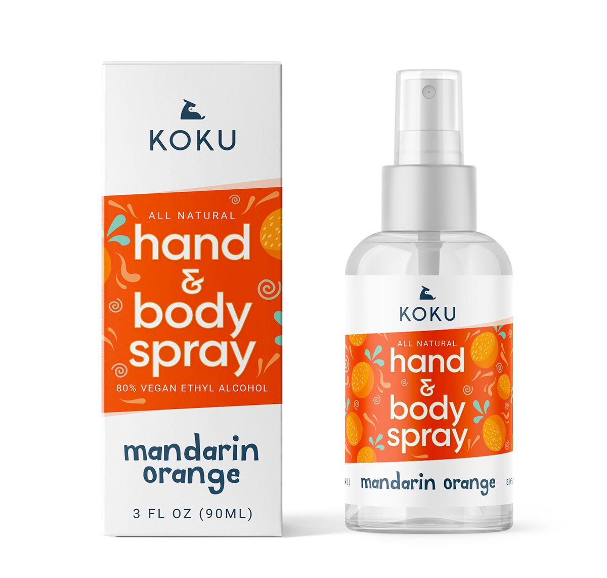 Variety Pack 6 | Koku Citrus Hand & Body Spray Set of 3 Scents  |  Lemon-Lime-Mandarin Orange |  12 x 3 fl oz | 12x VALUE PACK