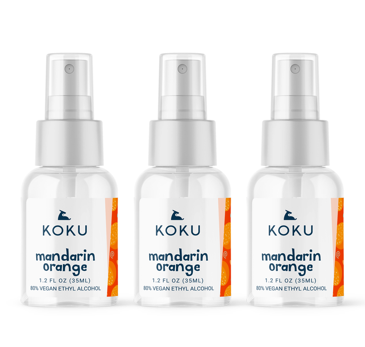 Mandarin-Orange Set 1 | Koku Pack of 3 Mandarin-Orange Hand & Body Spray 3x1.2 fl oz | 3x MINI MANDARIN-ORANGE PACK