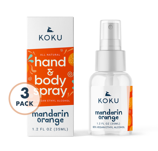 Mandarin-Orange Set 1 | Koku Pack of 3 Mandarin-Orange Hand & Body Spray 3x1.2 fl oz | 3x MINI MANDARIN-ORANGE PACK