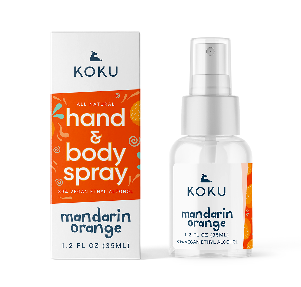 Mandarin-Orange Set 1 | Koku Pack of 3 Mandarin-Orange Hand & Body Spray 3x1.2 fl oz | 3x MINI MANDARIN-ORANGE PACK